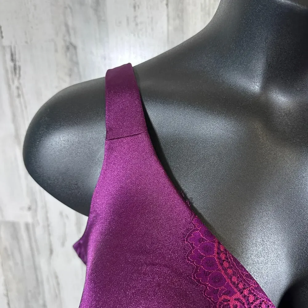 Cacique 42H Plum No-Wire Bra MSRP $50 Comfort Bliss Lightly Lined